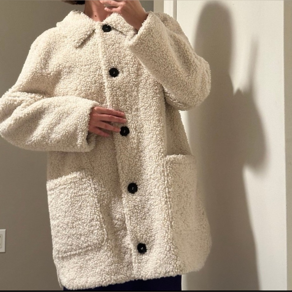 Zara oversized sherpa teddy coat
